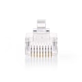 Miniatyrbillede 2 af 5: RJ45-stik | RJ45 Pass Through | Solid UTP CAT5 | Lige | Guldplateret | 10 stk. | PVC | Gennemsigtig | Box