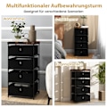 Miniatyrbillede 3 af 5: Sengebord med stofskuffer & metalstel sidebord opbevaringsskab sort