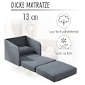 Miniatyrbild 7 av 10: Bäddsoffa 70X76X77Cm Bäddsoffa, Enkelsoffa Med Tvättbart Överdrag, 2 Sidfickor, Kuddar, Metall, Grå