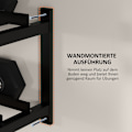 Miniatyrbild 5 av 10: Hantelställ Väggmonterat Hantelställ Med 2 Hyllor, Upp Till 70 Kg, För Vikthållare & Kettlebell