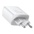 Miniatyrbillede 3 af 9: Kompakt hurtig vægoplader 2x USB USB-C 30W 3A PD QC hvid