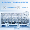 Miniatyrbild 5 av 10: Ice Cube Machine 15 kg/24h Ice Cube Maker med 1,5 L vattentank, spade, isbehållare Ice Cube Maker Maskin med LED Display Svart 22 x 30 x 33 cm |