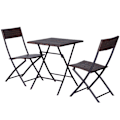 Miniatyrbillede 1 af 10: Polyrattan Bistrosæt Til 2 Personer, Havemøbelsæt I Rattan, Brun