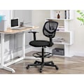 Miniatyrbillede 2 af 7: Ergonomisk justerbar kontorstol med fodstøtte, sort mesh