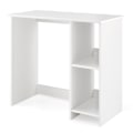 Miniatyrbillede 1 af 5: Lille skrivebord med 2 rum computerbord kontorbord PC bord 80 x 40 x 74 cm hvid