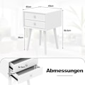 Miniatyrbillede 3 af 5: Sengebord med 2 skuffer Lille sidebord i træ 40 x 40 x 59,5 cm hvid
