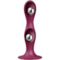 Miniatyrbillede 3 af 5: Satisfyer - Double Ball-R Silikone Dildo Granat