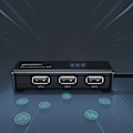 Miniatyrbild 8 av 9: HUB Nätverksadapter USB-A - RJ45 10/100 Mbps / 3x USB 3.0 svart