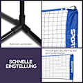 Miniatyrbillede 7 af 10: Badminton Net Sæt Sammenfoldelig Tennis Net, 103/120/155H Cm Højde Justerbar Indendørs Udendørs Badminton Net, Volleyball Net Metal Polyester Blå