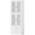 Pikkukuva 1 / 10: Keittiökaappi, korkea kaappi laatikolla, säädettävät hyllyt, keittiön buffet 2 kaappiosastolla olohuoneeseen, ruokailutilaan, 59 x 30 x 170 cm, valkoi