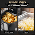 Pikkukuva 6 / 10: Kuumailmakeitin 4L Airfryer 12 ohjelmalla, 60 min ajastin, tarttumaton pinnoitettu kori, 1300W rasvakeitin ilman öljyä, ylikuumenemissuojalla, LED-kos