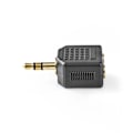 Miniatyrbillede 2 af 5: Stereo Audio Adapter | 3.5 mm Hanstik | 2 x 3.5 mm Hunstik | Guldplateret | Lige | ABS | Sort | 10 stk. | Plastikpose