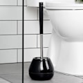 Miniatyrbillede 6 af 11: Silikone toiletbørste med stativ og tang sort 42 cm