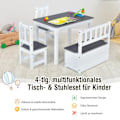 Miniatyrbillede 1 af 5: 4-delt børne siddegruppe træ siddegruppe børne børne bord gruppe grå + hvid