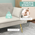 Miniatyrbild 8 av 10: Bäddsoffa, bäddsoffa med justerbart ryggstöd, sidoficka, vadderad 2-sits soffa med sovfunktion, kuddar, för vardagsrum, sovrum, beige