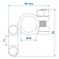 Miniatyrbillede 5 af 5: Batteriklemme (-) standard