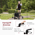 Miniatyrbild 5 av 5: Rollator hopfällbar och lätt med säte 2 i 1 rullstol & reserollator gånghjälp 6-vägs höjdjusterbar