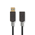 Miniatyrbillede 1 af 3: USB-kabel | USB 3.2 Gen 1 | USB-A Han | USB-A Hun | 5 Gbps | Guldplateret | 2.00 m | Runde | PVC | Antracit | Box