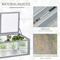Pikkukuva 5 / 10: Cold Frame -Kasvihuone Kannella, Säänkestävä, Valmistettu Puusta Ja Polykarbonaatista, Harmaa, 90X46X40Cm