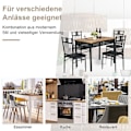 Miniatyrbild 4 av 5: 5-delat matbordsset Rektangulär matgrupp med 4 stoppade stolar Svart