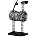 Miniatyrbillede 1 af 10: Kradsestolpe Kat Træ Zebra Design Klatretunnel Jute Stolpe Sort + Hvid 93Cm