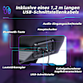 Miniatyrbillede 9 af 10: Gamingstol med vippe- og benfunktion, ergonomisk computerstol, højdejusterbar, drejelig skrivebordsstol med højttaler, bæreevne op til 120 kg, sort +
