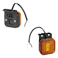 Miniatyrbillede 2 af 7: Sidemarkeringslygte 12/24V rav 65 x 65 mm LED med holder