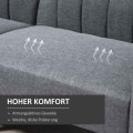 Pikkukuva 5 / 9: Vuodesohva, Kokoontaitettava Sohva, 2-Paikkainen, Vuodesohva Nukkumistoiminnolla, Pellavamainen Polyesteri, Kumipuu, Harmaa, 173X75X73Cm