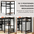 Miniatyrbillede 4 af 5: L-formet skrivebord med ladestation vendbart hjørnebord med meshhylder og CPU-stativ