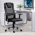 Miniatyrbillede 3 af 10: Kontorstol Ergonomisk Drejestol, Højdejusterbar, Pu-Læder, Sort, 66X73X108-118 Cm
