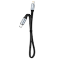 Miniatyrbillede 1 af 8: Kort fladt kabel til iPhone USB-C - Lightning L10P PD 20W 23cm sort