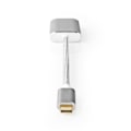 Pikkukuva 2 / 7: USB-C™ Sovitin | USB 3.2 Gen 1 | USB-C™ Uros | Mini DisplayPort Naaras | Power delivery | 0.20 m | Pyöreä | Kullattu | Nailon / Punottu | Hopea | Laat