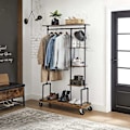 Miniatyrbillede 3 af 6: Tøjstativ, tøjstativ på hjul, 5-lags tøjstativ med metalrør, til soveværelse, butik