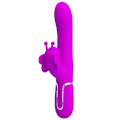 Miniatyrbillede 2 af 11: Pretty Love - Multifunktion Rabbit Vibrator 4 I 1 Butterfly Fuchsia