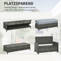 Pikkukuva 9 / 10: Polyrattan Lounge Sohva Puutarhasohva 2-Istuttava Pehmuste & Jakkara Puutarha Sohva Harmaa