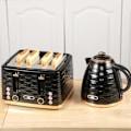 Miniatyrbild 8 av 10: Vattenkokare Brödrost Set Frukost Set med 1,7 L vattenkokare, 4 skivor Brödrost, 2200 W, 7 Browning Levels, Upptining, Återuppvärmning och smulbricka,