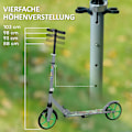 Miniatyrbild 5 av 10: Sparkcykel Barns hopfällbar barnsparkcykel med justerbar styrhöjd, 2 stora hjul, bakre stänkskyddsbroms, sparkskoter för barn från 6-12 år Grön