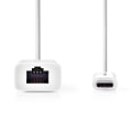Miniatyrbillede 2 af 3: USB-netværksadapter | USB 3.2 Gen 1 | 1000 Mbps | USB-C™ Han | RJ45 Hun | 0.20 m | Runde | Nikkelplateret | Tinkobber | Hvid | Konvolut