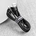 Miniatyrbillede 4 af 9: Holdbart fleksibelt kabel USB-C QC3.0 3A 1M sort og grå