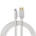 Pikkukuva 4 / 9: Lightning Kaapeli | USB 2.0 | Apple Lightning 8-Pin | USB-A Uros | 480 Mbps | Kullattu | 1.00 m | Pyöreä | Nailon / Punottu | Alumiini | Laatikko kann