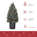 Miniatyrbild 5 av 10: Konstgjord Julgransbord Julgran 170 Grenar Snötäckt Design Med Plastbas Bär Kottar Pe Pvc Ø27 X 47 Cm