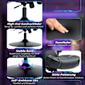 Miniatyrbillede 10 af 10: Gamingstol med vippe- og benfunktion, ergonomisk computerstol, højdejusterbar, drejelig skrivebordsstol med højttaler, bæreevne op til 120 kg, sort +