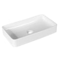 Miniatyrbild 2 av 5: Handfat porslin konst handfat keramiskt handfat med pop-up avlopp 60 x 35 x 11 cm vit