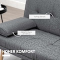 Pikkukuva 7 / 10: Vuodesohva 3-Istuttava Vuodesohva Kokoontaitetulla Pöydällä, Mukiteline, Scandi Design, Tummanharmaa, 250Kg Asti