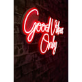 Miniatyrbillede 2 af 7: Dekorativ Plast Led-belysning Good Vibes Only 2 - Rød