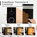 Miniatyrbillede 5 af 5: Bærbar oliefyldt radiator med 3 varmeindstillinger og universalhjul sort