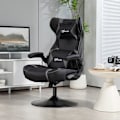 Miniatyrbillede 2 af 10: Gamingstol med vippe- og benfunktion, ergonomisk computerstol, højdejusterbar, drejelig skrivebordsstol med højttaler, bæreevne op til 120 kg, sort +
