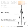 Miniatyrbillede 6 af 9: Gulvlampe Moderne Gulvlampe E27, Stål & Polyester, Sort & Hvid, 37X37X152Cm
