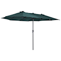 Miniatyrbillede 10 af 10: Parasol Have Paraply Market Paraply Dobbelt Parasol Patio Paraply Med Paraply Stand Håndsving Mørkegrøn Oval 460 X 270 X 240 Cm