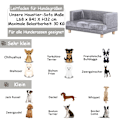 Miniatyrbillede 5 af 10: Hundesofa Komfortabel Kæledyrssofa Lavet Af Kunstlæder Og Kort Plys, Grå, 68X41X32Cm